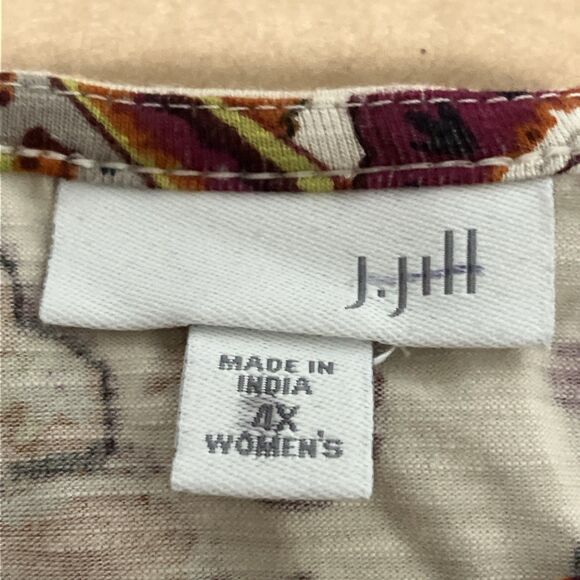 J. JILL Women's Plus Size 4X Red White Pullover Tunic Top Paisley - Picture 2 of 6